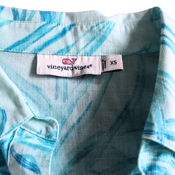 Vineyard Vines Seaweed Print Lucaya Tunic Blue Kaftan 3/4 Sleeves XS Extra Small - Picture 7 of 9